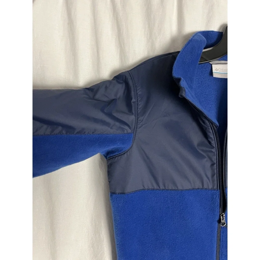 COLUMBIA Boys‎ Youth Blue Hybrid Overlay Fleece Jacket Size L (14-16)